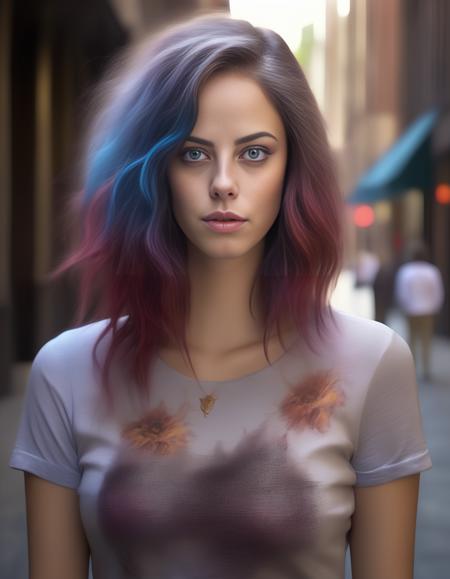 KayaScodelario,<lora:KayaScodelarioSDXL:1>,A realistic photograph of a stunning girl with [colorful hair] with [dark roots], a [small nose], highly detailed face, detailed woman face, detailed hand, beautiful [brown eyes], wearing a [shirt], in [city], [full body], highly detailed, cinematic, professional, bright color, dramatic ambient dynamic, thought, majestic, rich deep colors, vivid, stunning, graceful, wonderful, magic, perfect, pretty, marvelous, pure, scenic, sharp focus, extremely inspirational, elegant, colossal, epic, fine detail, sincere, amazing, singular, beautiful, fantastic