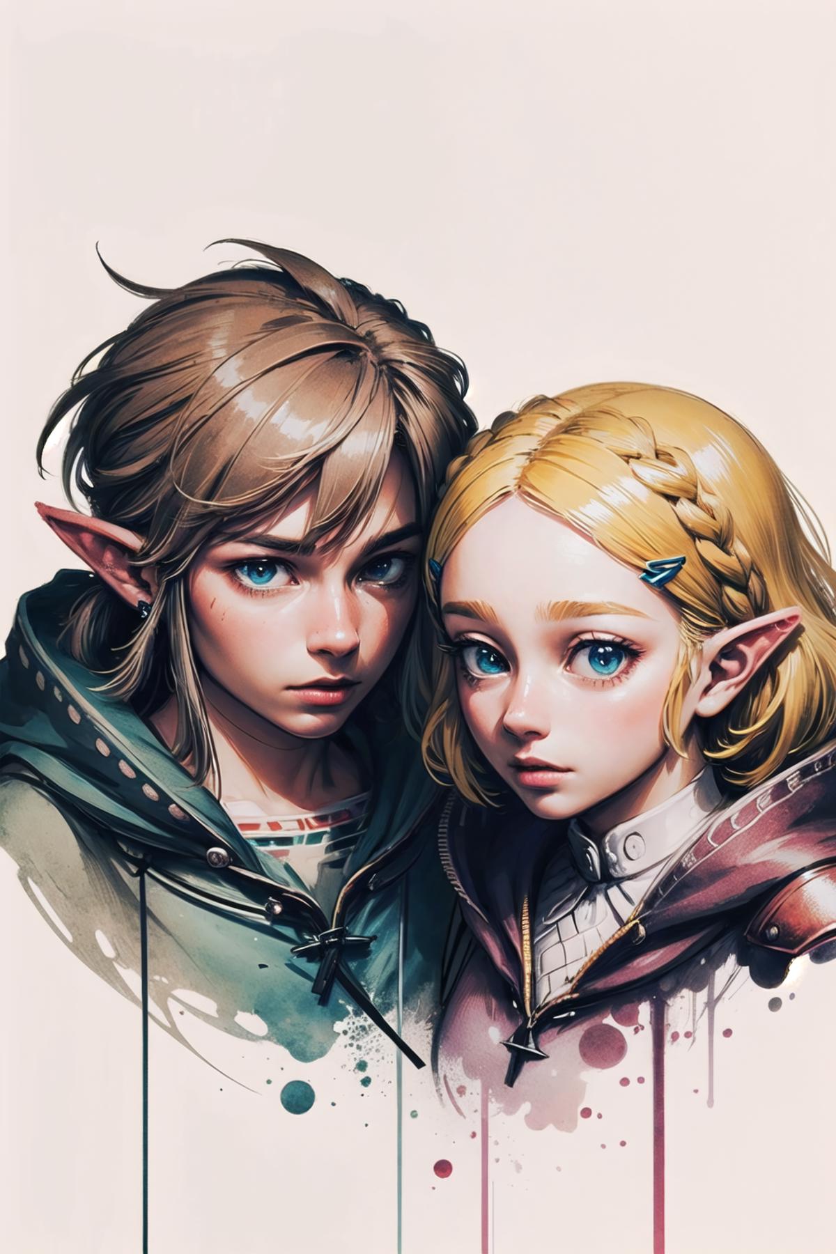 link x zelda in 1 pic 林克 x 塞尔达 双人同图 image by wrench1815