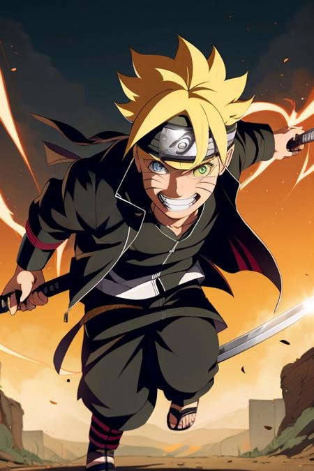 blonde_hair,headband,forehead_protector,jacket,uzumaki_naruto,spiked_hair,male child