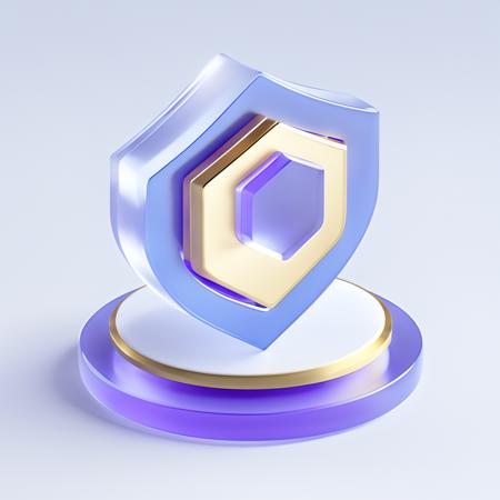 Blue-violet|gold User icon,many details, octane render, transparent glass texture,frosted glass, transparent technology sense, industrial design, white background, studio lighting, sunshine, flat, minimal, quasi-object, axisymmetric, blender, C4D, best quality, 4k