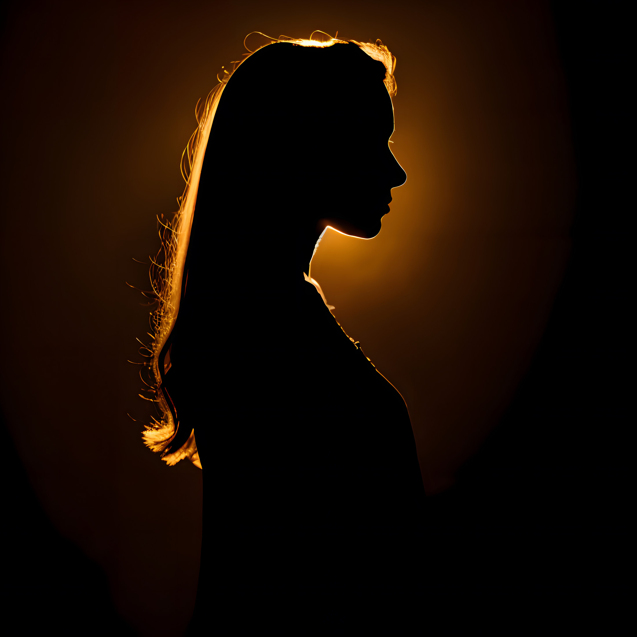 silhouette photography beautiful woman in the front spotlight, 8k uhd, sharp focus, masterpiece, RAW photo, high quality, ...