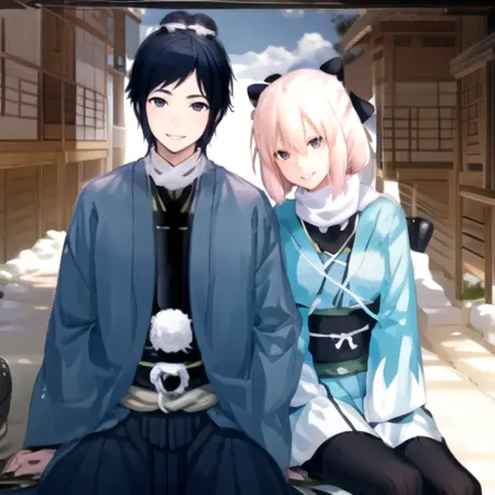 Yamatonokami Yasusada x Okita Souji (Touken Ranbu x Fate/Type Redline)