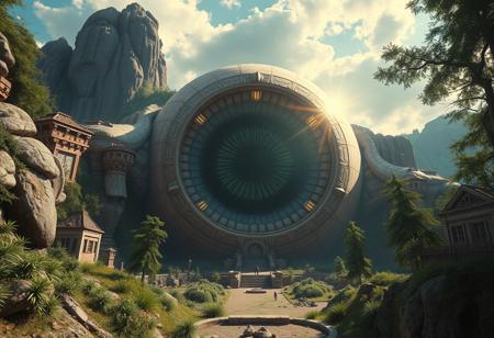 cinematic, 32k, hyper detailed, a giant eyeball in the day,
