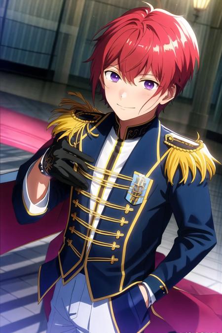 <lora:tsukasa_suou:0.8>, masterpiece, best quality, ultra-detailed, ultra-high contrast , 1boy, 8k, tsukasa_suou, knights_ensemble_stars,wallpaper quality, standing, complex background,  realistic,