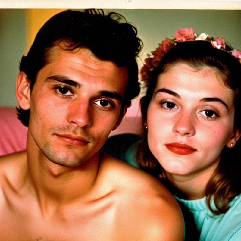 the most beautiful couple in latent space, color 35mm portrait, sweet romantic