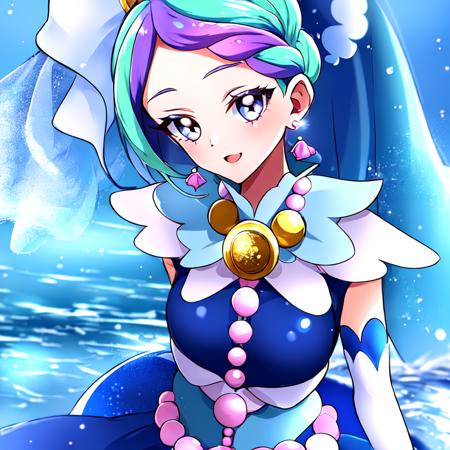 1girl,cure mermaid,<lora:cure mermaid_v2:0.9>, ((detailed clothes features,masterpiece,highres))