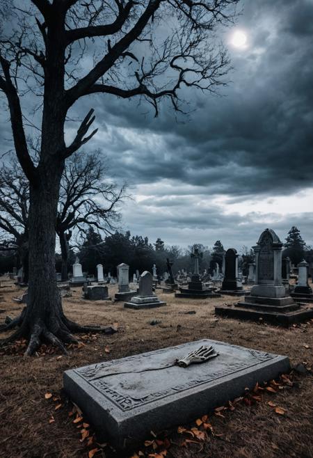 The Specter’s Hand: A ghostly landscape in an abandoned cemetery, with ancient, half-destroyed tombstones. At the center, a skeletal hand emerges from the ground, surrounded by an ethereal glow. The sky is ashen, with threatening clouds swirling above the scene with tree well-dressed girls that are drinking blood with a ghostly face
make that artistic