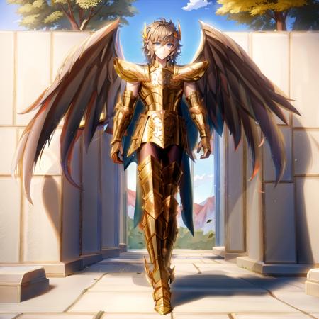 <lora:SagittariusArmor:0.7>, masterpiece, best quality, masterpiece, detailed face, detailed eyes, full body,  1boy, SagittariusArmor, armor, long  wings,  walking on the ancient greek battlefields