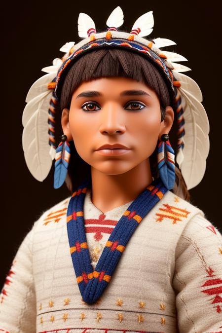 photo of a small-boned American Indian man, cultural clothes, highly detailed, detailed textures, soft light, dslr, 4k <lora:Kenify:1>