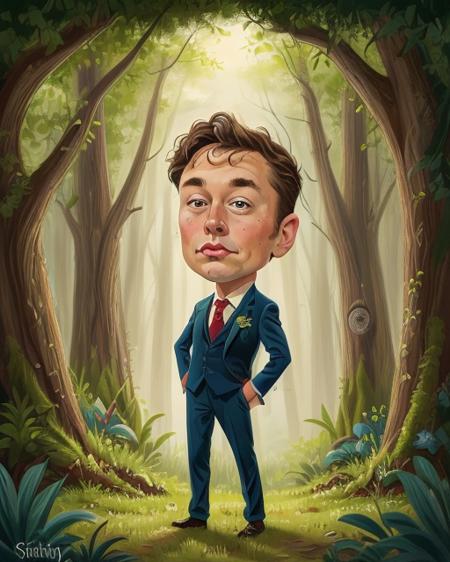 <lora:COOLKIDS_MERGE_V2.5:1> portrait of elsk man a whimsical fantasy painting, forest setting,<lora:Elon_60_2-000001:1>