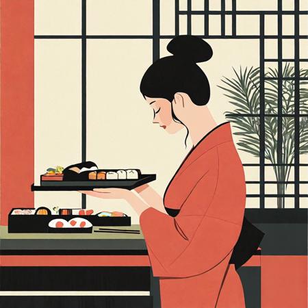Modern Ukiyo-e illustration Illustrious