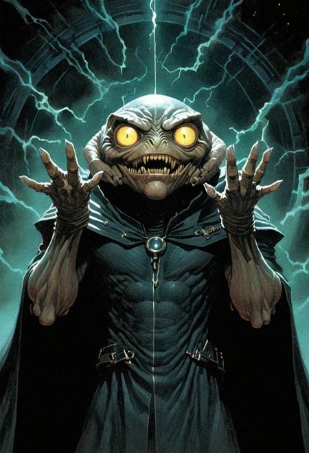 DnD_Grainyboyz, open arms, open mouth, scifi background, grainy, because, by incorporating the peculiarity, the disconcerting, the underlining or the accents into the theater text,, big round glowing silver eyes, wearing black and detective coat, five fingers