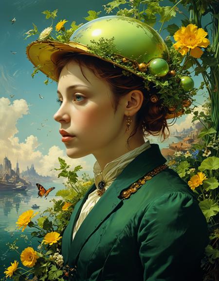 ([by Édouard Manet|by Victor Horta]:1.5), (Solarpunk Surrealism, eco-dreamscapes, sustainable absurdity, green illusions, utopian surrealism:0.5)