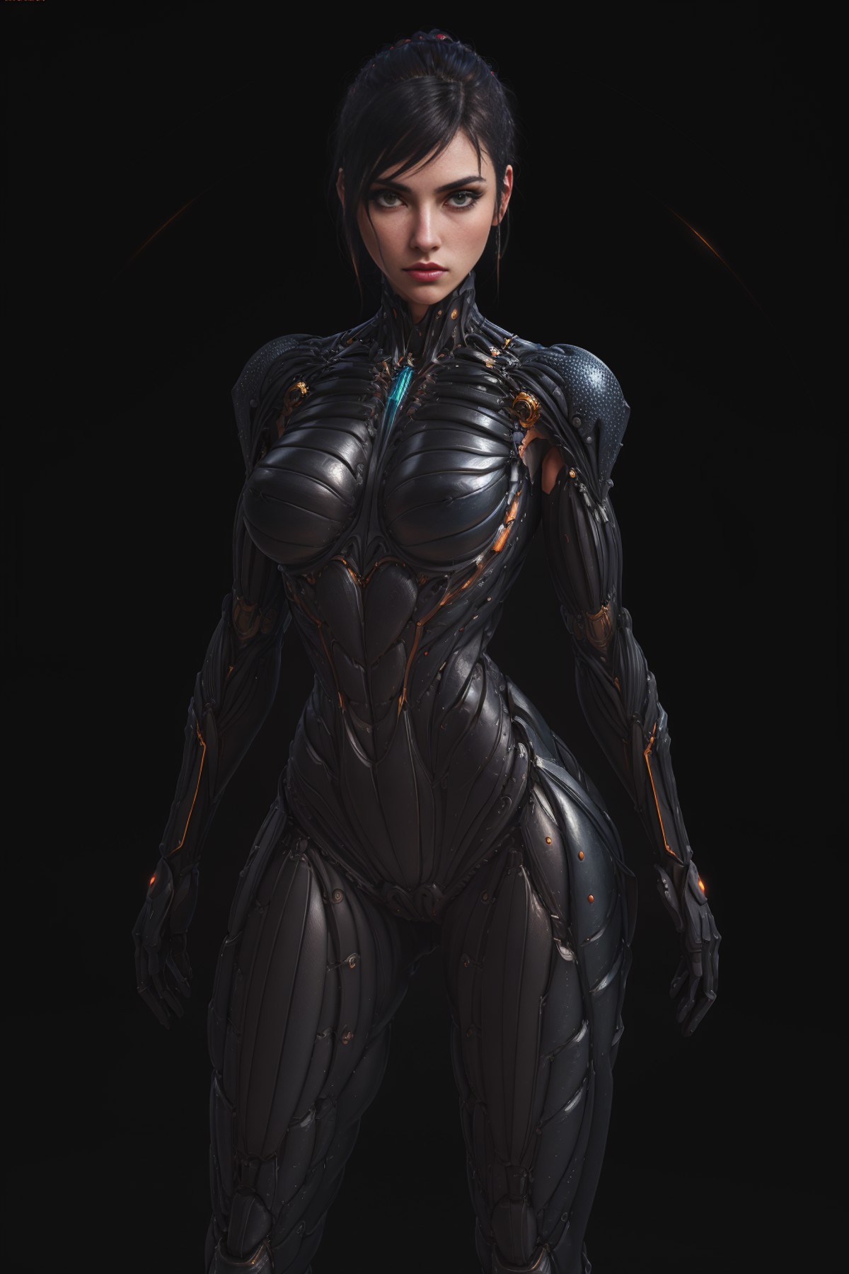 RAW, 1girl, colorful, full body shot, <lora:CrysisNanosuit:0.7>, (masterpiece, best quality), (detailed skin:1.3, detailed...