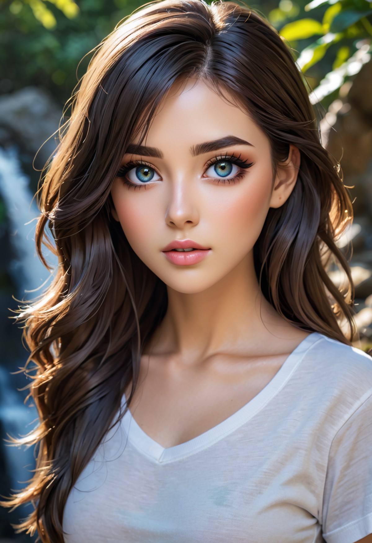 anime artwork beautiful israeli woman, close-up of face, hyper detailed eyes, detailed skin with a flawless texture, hair ...
