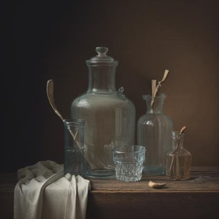 (masterpiece),(best quality),(still_life:1.3),no humans,simple background,old,realistic ,Ground_glass,Rembrandt light,
 8K, Ultra-HD,  hyper-realistic, vibrant, 8k, detailed, ultra detail, soothing tones, muted colors,
 <lora:KK_still_life_v2:0.8> <lora:simple_background_v2:0.6>
Negative prompt: nsfw,EasyNegative,ng_deepnegative_v1_75t, (badhandv4:1.2),, nsfw,EasyNegative,ng_deepnegative_v1_75t, (badhandv4:1.2), (worst quality:2), (low quality:2), (normal quality:2), lowres, bad anatomy, bad hands, normal quality, ((monochrome)), ((grayscale)) watermark,
Steps: 50, Sampler: DPM++ 2M Karras, CFG scale: 7, Seed: 1861452381, Size: 512x512, Model hash: 4d91c4c217, Model: 6写实_lyriel_v15, Denoising strength: 0.6, Clip skip: 2, ENSD: 31337, Hires upscale: 2, Hires upscaler: 4x-UltraMix_Balanced