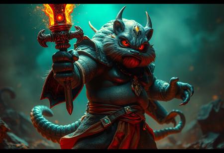 "Imagine a captivating, full-body portrait of the Magician of Black Chaos, named hy-gogg, in a dynamic action pose. The magician, with a robust and stocky build, has a full perfect face and an intriguing dipstick tail. The artwork, inspired by the style of Muqi and the badger badger, features a harmonious green and brown color palette with orange and teal lighting. Made in 2019, this artwork boasts high-resolution, 4K quality with sharp lines, stunning colors, and lifelike details. The magician stands in an attractive background, with a creative angle, intentional focus, and dynamic dramatic lighting. Rendered using Octane Render and Unreal Engine 5, this artwork reflects a cinematic dystopian atmosphere, aiming for a trending post on Artstation and CGSociety. The magician's detailed eyes and clothing, as well as the vivid emotions, powerful message, and 8k texture, make this a must-see artwork."