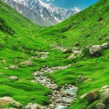hey generate a green background in mountaisn area like pakistani north image for a satisfaction and relaxation <lora:realisticVisionV60B1_v51HyperVAE:1>