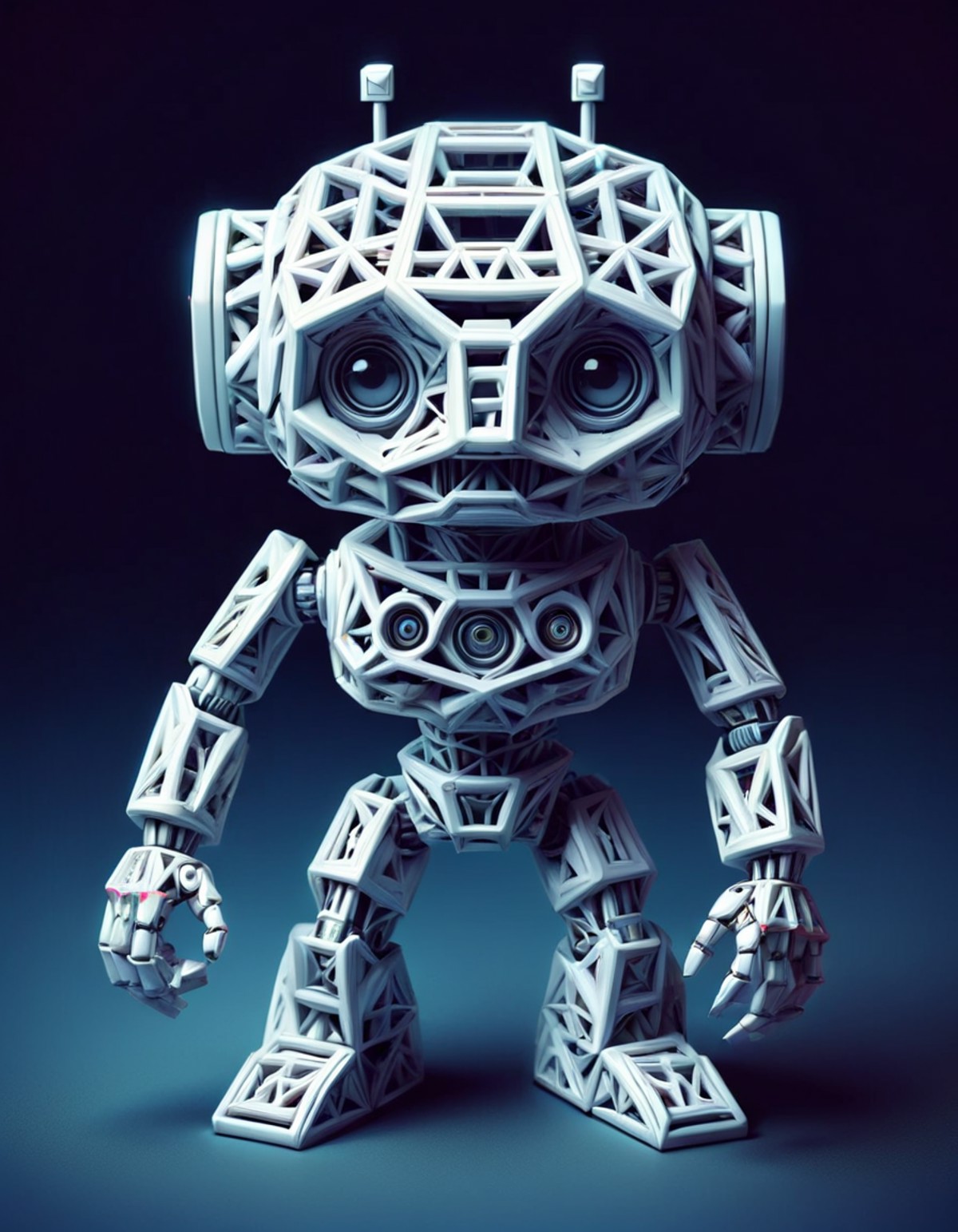 white robot toy, simply background, neon color background, ((bright theme)), (masterpiece),((ultra-detailed)), (highly det...