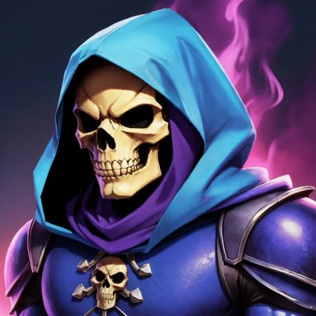 Skeletor Head Skull Mask Blue Body Acessories hood 1male