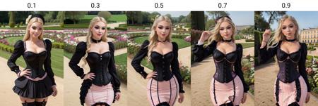 Jordyn ,Masterpiece, best quality, ultra high res, (face focus:1.2), (photorealistic:1.4) , fit, tiny waist, smiling, blushing, pink cheeks, standing, model , tight corset, ( black victorian style dress, beautiful face, makeup:1.4), Chateau de Versailles, France, garden of versailles, flowers, modelshoot style, neutral expression, <lora:Jordyn:0.1>