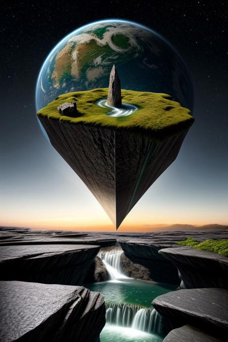 An Alien Planet with Unfamiliar Laws of Physics: Floating Rocks, upside-down waterfalls, and the Challenge of Navigation.