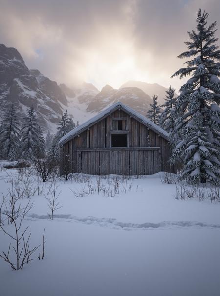 cav_rdrcolter winter dilapidated cabin frozen stream