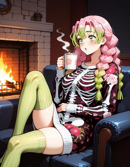 Floral Knit Skeleton Dress illust