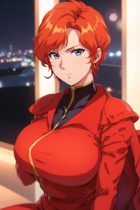 (Night:1.7), Cyberpunk_CityView, Before Window,
sitting at attention,sitting on couch,
red uniform,red jacket,military_uniform,military,long_sleeves,buttons,red_cape,
<lora:Berah_Ronah_Crossbone-KK77-V1:0.7>,<lora:aiueOkaStyle_v10:0.1>, <lora:saiminSeishidou:0.1>,White_pants,
orange_hair,short_hair,earrings, jewelry
1 girl, 25yo,mature female,Beautiful Finger,Beautiful long legs,Beautiful body,Beautiful Nose,Beautiful character design, perfect eyes, perfect face,
looking at viewer, (innocent_big_eyes:1.0),(expressionless:1.3),
NSFW,official art,extremely detailed CG unity 8k wallpaper, perfect lighting,Colorful, Bright_Front_face_Lighting,
(masterpiece:1.0),(best_quality:1.0), ultra high res,4K,ultra-detailed,
photography, 8K, HDR, highres, absurdres:1.2, Kodak portra 400, film grain, blurry background, bokeh:1.2, lens flare, (vibrant_color:1.2)
(Beautiful,large_Breasts:1.4), (beautiful_face:1.5),(narrow_waist),