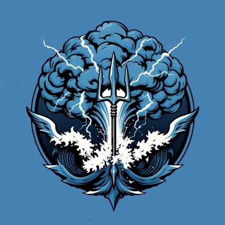 The sacred emblem of the Church of the Lord of Storms is a powerful symbol of authority and nature’s fury. It typically depicts a majestic blue-gray storm cloud, from which lightning bolts strike downward. Central to this imagery is a trident—an ancient weapon that represents the sea, storms, and violent power. Surrounding the trident and storm are often roaring winds and waves, symbolizing the church’s dominion over the elements. This emblem reflects the raw, untamable forces of nature, blending the church’s themes of might, control, and destruction.