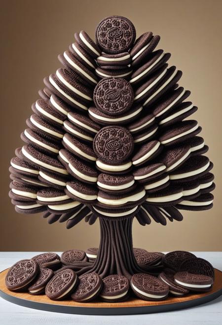 masterpiece, best quality, newest, absurdres, highres,
tree made of creamy cookies,
scenery,