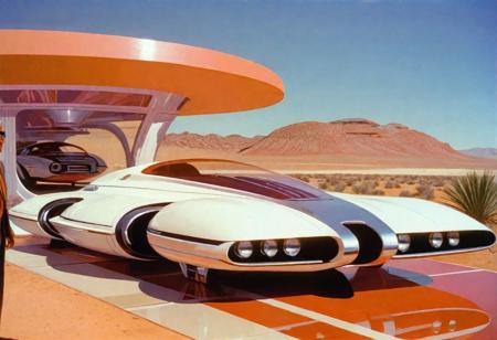 <lora:style-syd_mead-xl:1.5> syd mead style, a futuristic 6 wheeled car, retrofuturism, scifi california desert, leica f1.4 summilux , velvia 200 film , 1974
