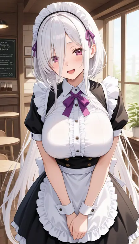 long hair between eyes