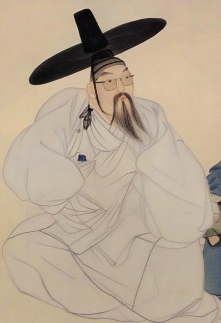 shinyunbok painting, a man with a hat, wearing sunglasses <lora:yunbok:1>