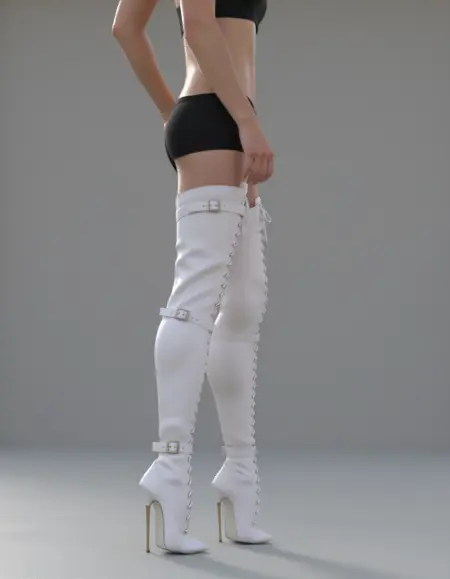 Strappy thigh high boots