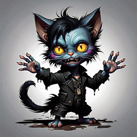 2d vector cute little zombie kitten
5 perfect fingers,
5 perfect toes,
has messy black hair,
Wearing torn black clothes,
vibrant,
cinematic rendering,
Highly detailed 32k HD,
high resolution,
animated Fantasy Masterpiece,
Very complex and detailed,
Features vivid, colorful details,
high contrast solid lighting,
Pixar, Disney,
Darkest Dungeon, background is white,