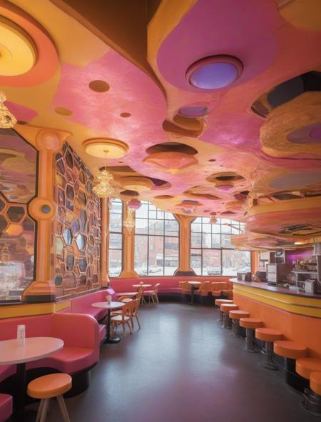 colorful metamodern cafe <lora:Freddy_Mamani_Silvestre_Architecture_XL:1>