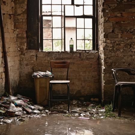 score_9,score_8_up,score_7_up,8k,hd,,ruanyi0056,book,book stack,bottle,box,brick wall,broken,broken glass,broken window,bucket,building,cardboard box,chair,chalkboard,classroom,curtains,debris,desk,door,glass, grass,indoors,industrial pipe,messy room,pillar,plant,rock,rubble,ruins,school,school desk,shelf,stone wall,stool,table,trash can,wall,water,window,dirty,condom wrapper,used condom,multiple condoms,water,reflection,<lora:0056 abandoned schoolv1_pony:1>