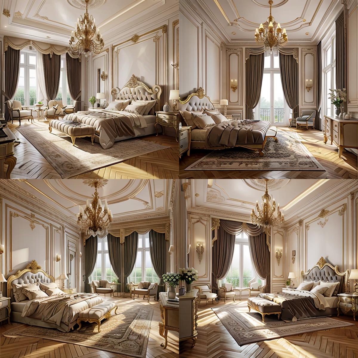 Neoclassical bedroom image by ArchitectureAI
