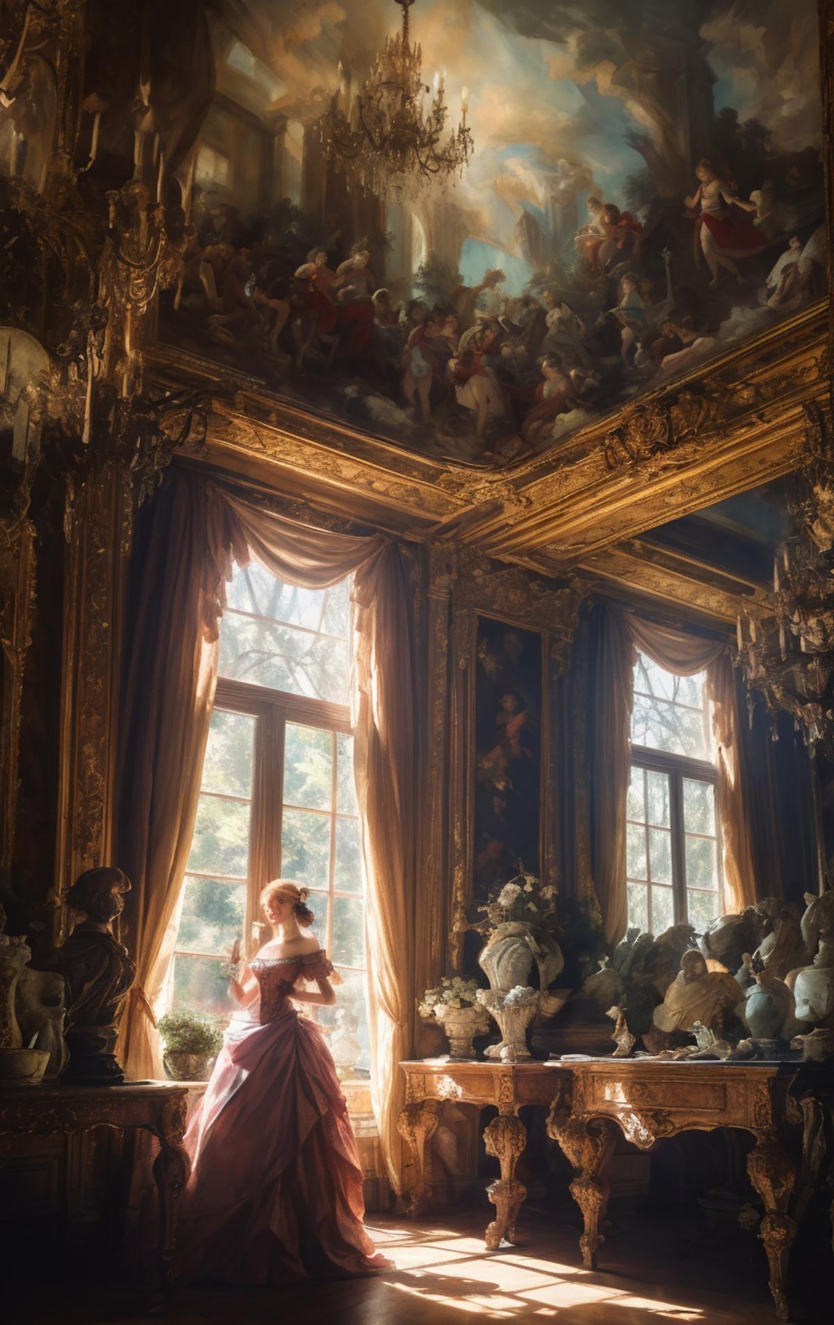 绪儿-洛可可油画风格场景Rococo painting style scene image by nuaion