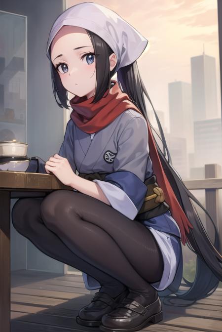 pokemonakari, <lyco:pokemonakari-lyco-nochekaiser:1>,
pokemonakari, black hair, (grey eyes:1.5), long hair, ponytail, sidelocks, (small breasts:1.2),
BREAK black pantyhose, black undershirt, brown footwear, head scarf, jacket, loose socks, pantyhose, red scarf, sash, scarf, shoes, socks, white headwear, white pantyhose,
BREAK looking at viewer, (full body:1.2), upper body,
BREAK outdoors, city, sky,
BREAK <lyco:GoodHands-beta2:1>, (masterpiece:1.2), best quality, high resolution, unity 8k wallpaper, (illustration:0.8), (beautiful detailed eyes:1.6), extremely detailed face, perfect lighting, extremely detailed CG, (perfect hands, perfect anatomy),