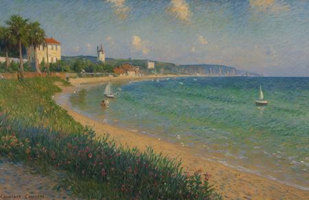 (impressionism:1.1), Ria Coast , scene painting,scenery,a painting, rural, (Vincent Di Fate:0.4),