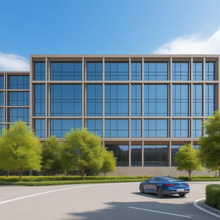 (masterpiece), best quality,8K,no humans, outdoors,
chanyeyuan,industrial park,
building, scenery,blue sky, city,(grass:0.7), day,(tree:0.6),road,car,window,  <lora:ZSIndustrialParkV1.0-000046:0.5>