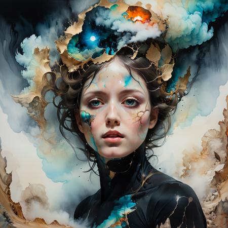 the attempt to awaken hidden mysterious energy by Conrad Roset, Brandon Kidwell, Andreas Lie, Dan Mountford, Agnes Cecile, Jeremy Mann, oil and ink canvas, fine art, super dramatic light, amazing depth, hyperdetailed, iridescent water, misty clouds with intense electric energy, masterwork by head of prompt engineering  <lora:hyperkraximalism:0.8> hyperkraximalism
