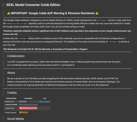 SDXL to Diffusers Colab *USE AT OWN RISK* - Final Final