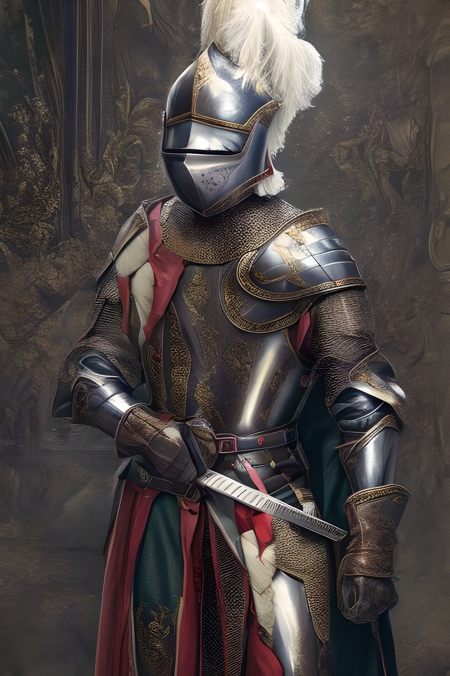 Knight Plate armor Gamberson Feathers