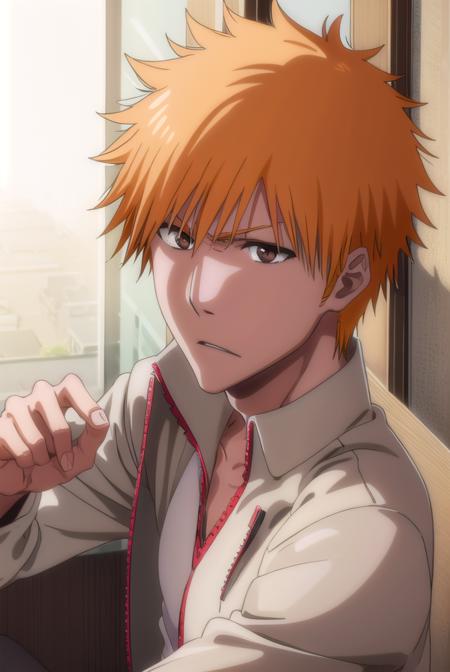 ichigokurosaki, <lyco:ichigokurosaki-lyco-nochekaiser:1>,
ichigo kurosaki, short hair, orange hair, spiked hair, (brown eyes:1.5),
BREAK shirt, long sleeves, school uniform, jacket, white shirt, open clothes, open jacket, grey jacket,
BREAK looking at viewer, upper body,
BREAK indoors, classroom,
BREAK <lyco:GoodHands-beta2:1>, (masterpiece:1.2), best quality, high resolution, unity 8k wallpaper, (illustration:0.8), (beautiful detailed eyes:1.6), extremely detailed face, perfect lighting, extremely detailed CG, (perfect hands, perfect anatomy),