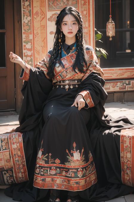 1girl,solo,outdoors,<lora:GoodHands-æbeta2:1>,((very long hair)),medium breasts,<lora:traditional_clothes_v1:0.7>,ruanyi036,Tibetan_clothing,(full body:1.2),, best quality,masterpiece,illustration,an extremely delicate and beautiful,CG,unity,8k wallpaper,Amazing,finely detail,masterpiece,official art,extremely detailed CG unity 8k wallpaper,incredibly absurdres,huge filesize,ultra-detailed,highres,extremely detailed,beautiful detailed