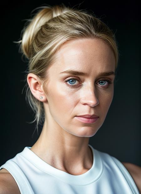 portrait of skswoman, sick , wearing sneakers , with Ponytail , background ship, epic (photo, studio lighting, hard light, sony a7, 50 mm, matte skin, pores, colors, hyperdetailed, hyperrealistic), <lyco:Emily Blunt:1.0>