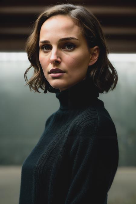 A stunning intricate full color portrait of nataliePort, wearing a black turtleneck, epic character composition, by ilya kuvshinov, alessio albi, nina masic, sharp focus, natural lighting, subsurface scattering, f2, 35mm